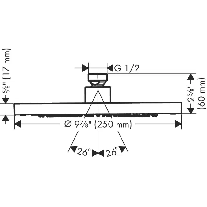 AXOR ShowerSolutions Overhead shower 245 1jet 1.5 GPM