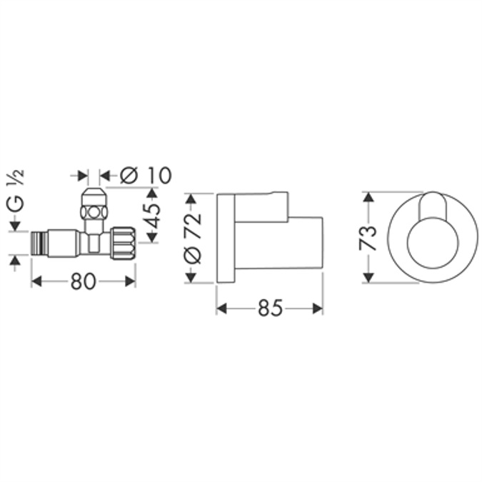 AXOR angle valve with cover chrome