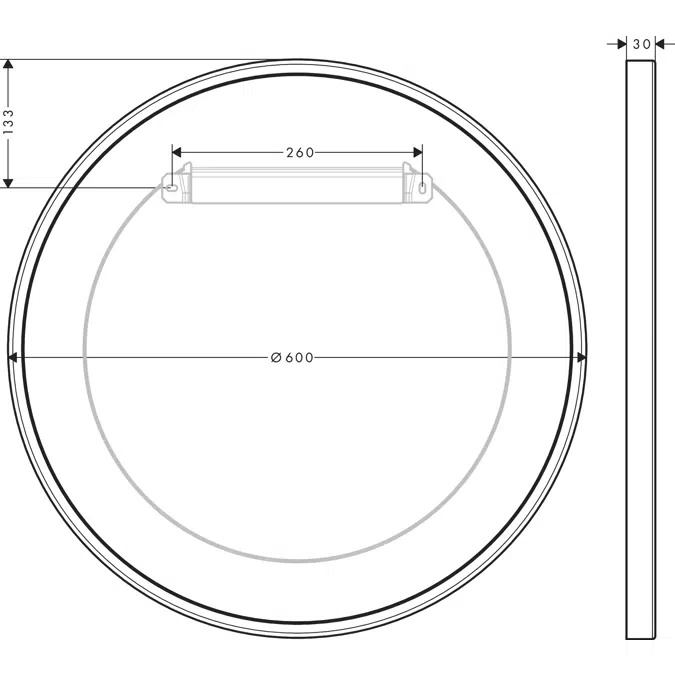 42848XXX AXOR Universal Circular Wall mirror