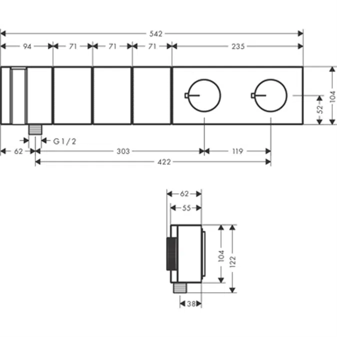 AXOR Edge TH module Select FS 3f diam.cut