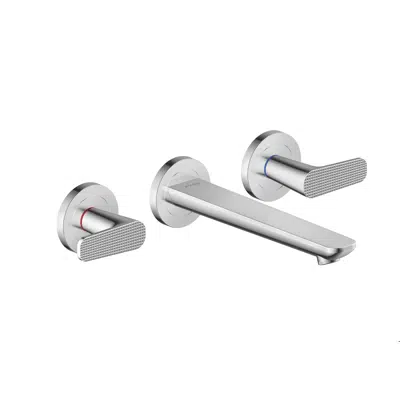 imagem para 49071CHN AXOR Citterio C 3-hole basin mixer for concealed installation wall-mounted with spout 195 mm - cubic cut