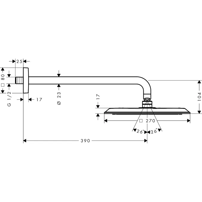 28790XXX AXOR Citterio C Overhead shower 270/270 1jet with shower arm