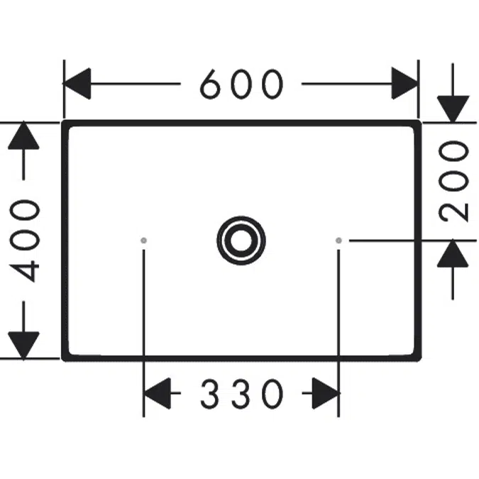 AXOR Universal Basins & Bathtubs Wash bowl 600/400 without tap hole and overflow