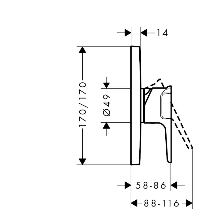 AXOR Citterio E Single lever shower mixer for concealed installation