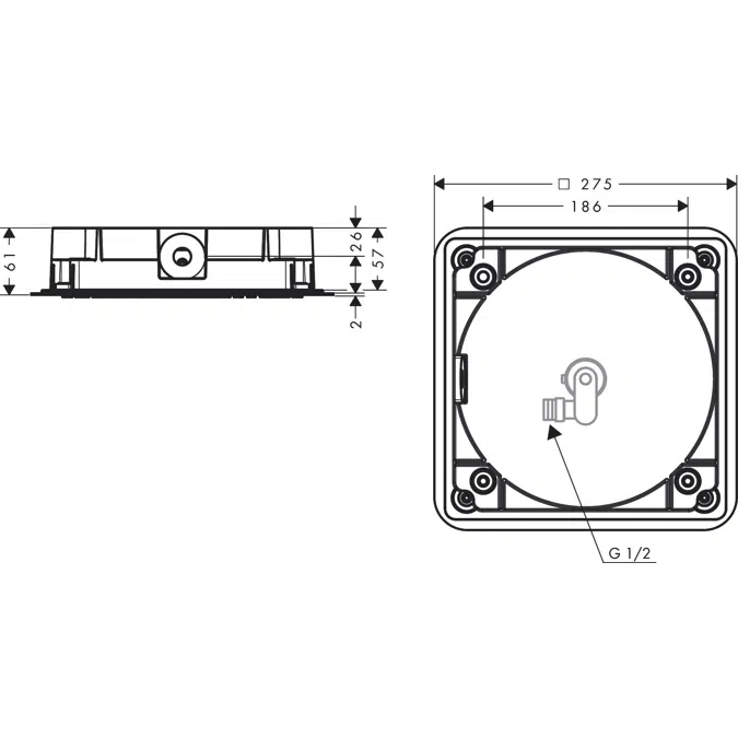 28798SGP AXOR Citterio C Overhead shower 270/270 1jet 2 ticks ceiling integrated