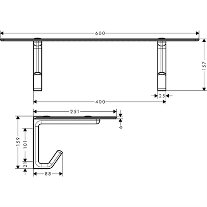 AXOR Universal shelf for bath towel chrome