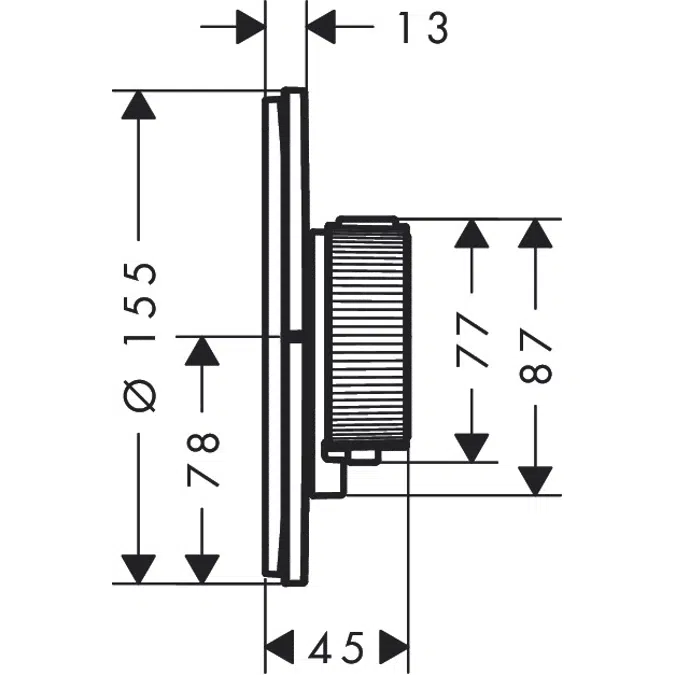 AXOR ShowerSelect ID Thermostat HighFlow for concealed installation round