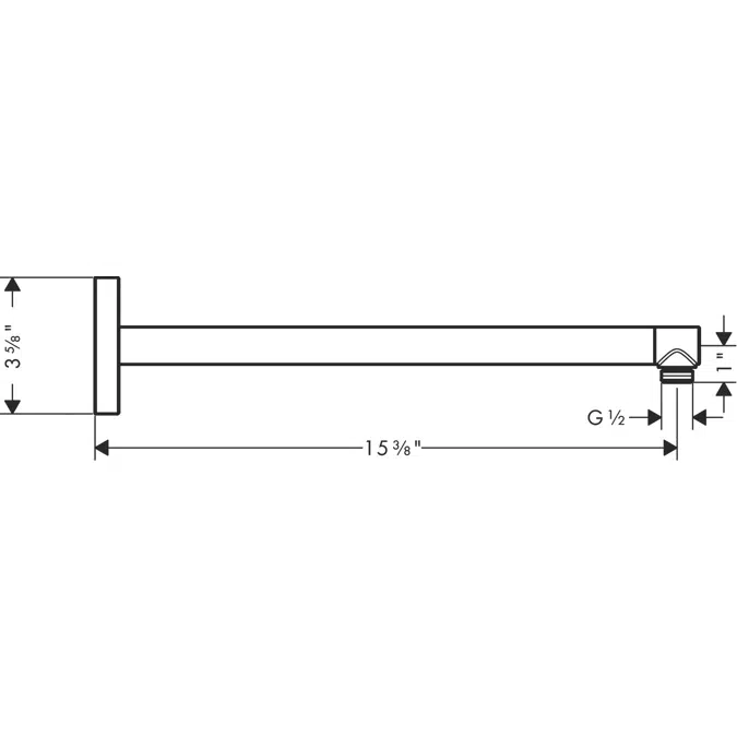 AXOR ShowerSolutions Shower arm 390 mm softsquare