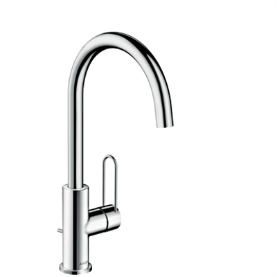 Image pour AXOR Uno Single lever basin mixer 240 with loop handle and pop-up waste set 38036000