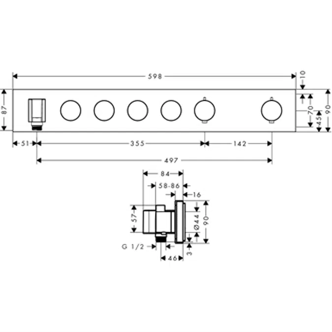 AXOR therm.modul Select FS 4 funct.chrome
