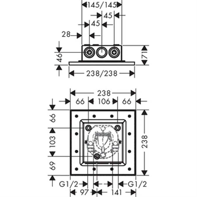 AXOR ShowerSolution 250/250 1jet ceiling conc.chrom