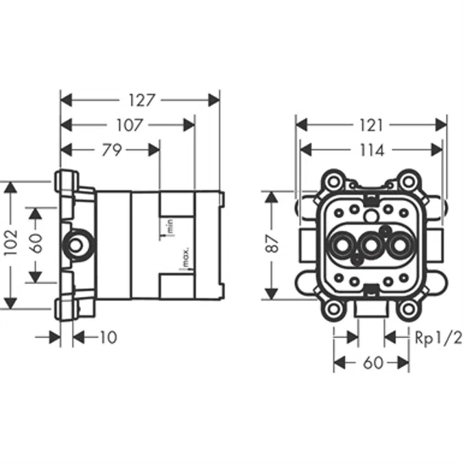 AXOR basic set OHS 2jet wall showerarm