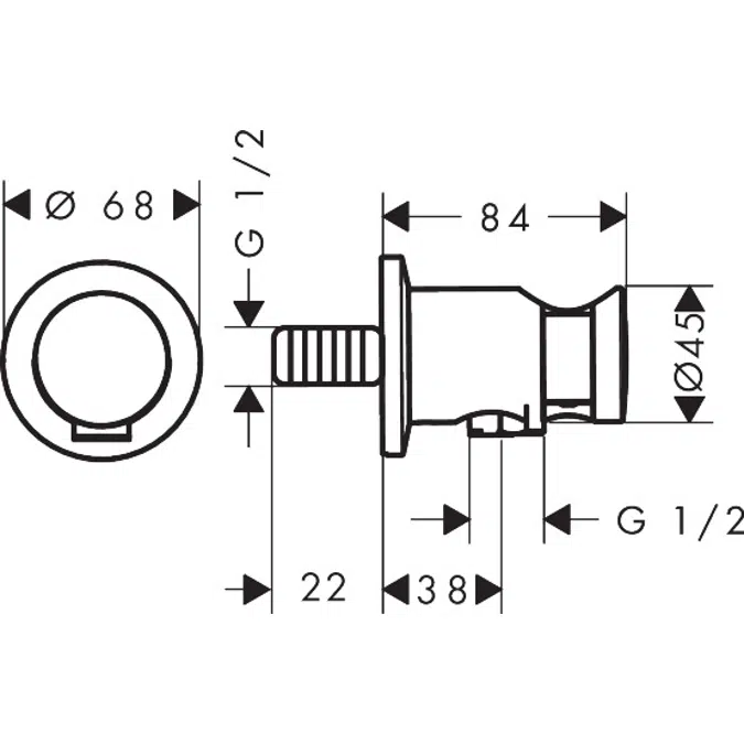 48780CHN AXOR One Porter unit round
