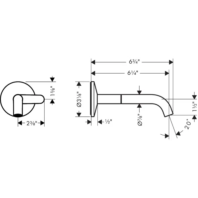 48180USA AXOR One Basin mixer for concealed installation wall-mounted Select with spout 160 mm