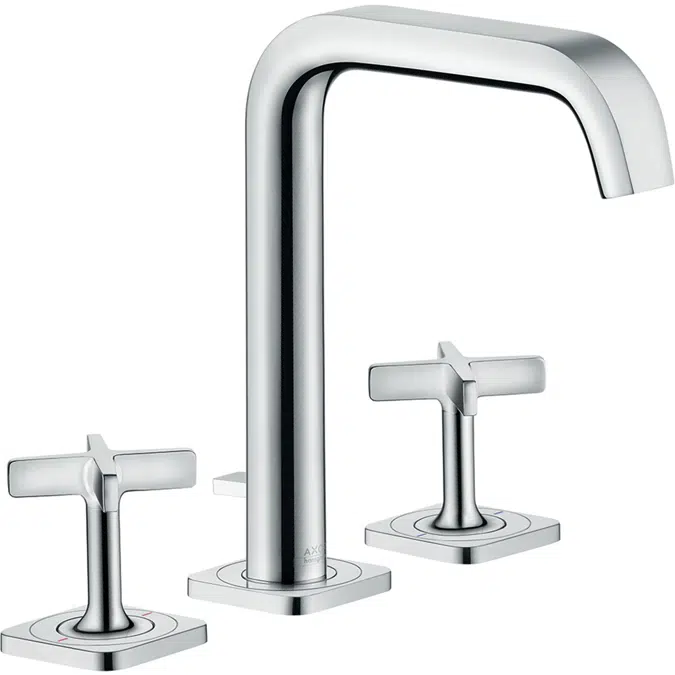 AXOR Citterio E 3-hole basin mixer 170 with escutcheons and pop-up waste set