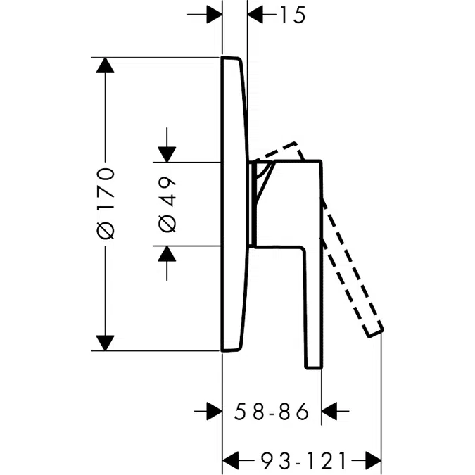 AXOR Starck Single lever shower mixer for concealed installation with lever handle