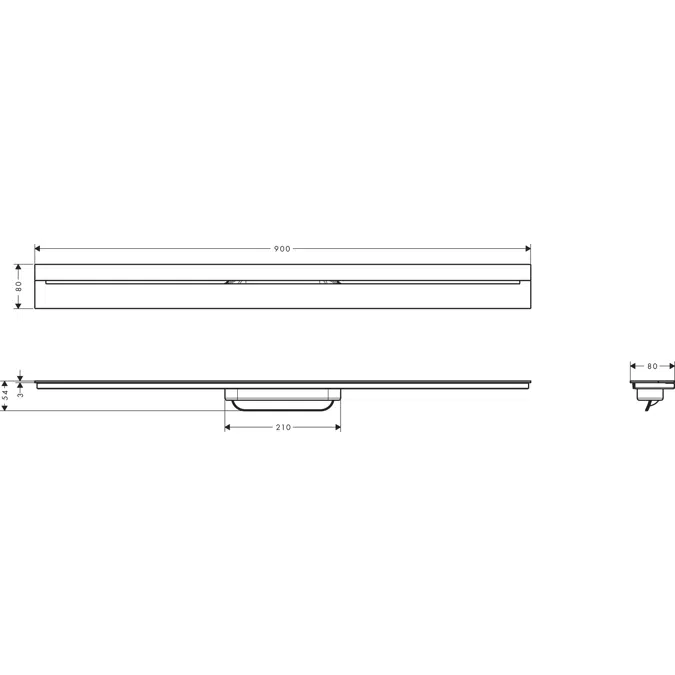 AXOR Drain Finish set shower drain 900 for wall mounting