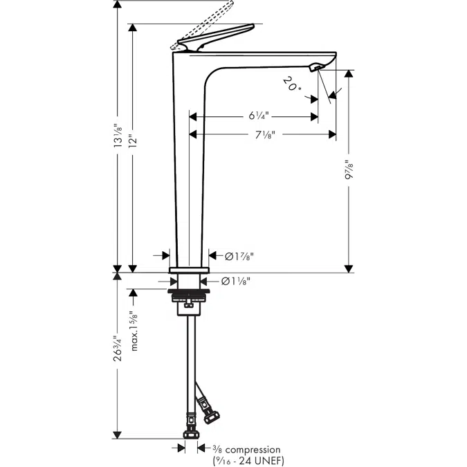 49050USA AXOR Citterio C Single lever basin mixer 250 with CoolStart and waste set