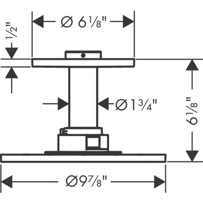 AXOR ShowerSolutions Overhead shower 250 2jet 2.5 GPM with ceiling connection