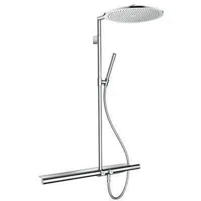 AXOR ShowerSolutions Showerpipe with thermostat 800 and overhead shower 350 1jet 27984820图像