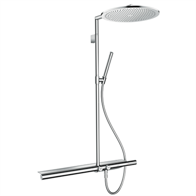 AXOR ShowerSolutions Showerpipe with thermostat 800 and overhead shower 350 1jet 27984820