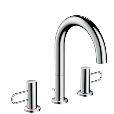 AXOR Uno 3-hole basin mixer 160 with loop handles and pop-up waste set 38054820