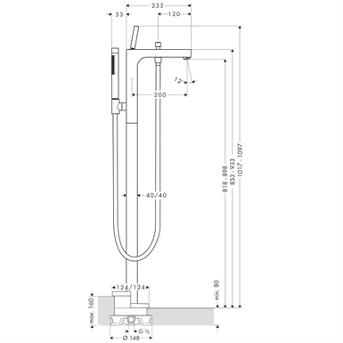 AXOR Citterio bath mixer finish set chrome