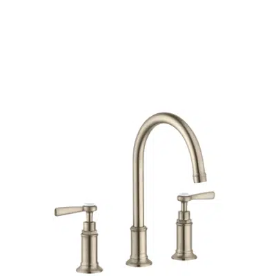 Image pour AXOR Montreux 3-hole basin mixer 180 with lever handles and pop-up waste set 16514820