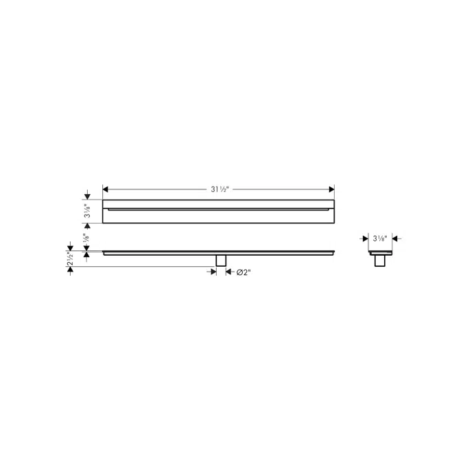 42526USA AXOR Drain Finish set shower drain 800 for wall mounting