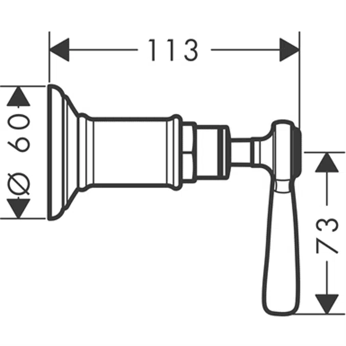 AXOR Montreux Shut-off valve for concealed installation with lever handle 16872820