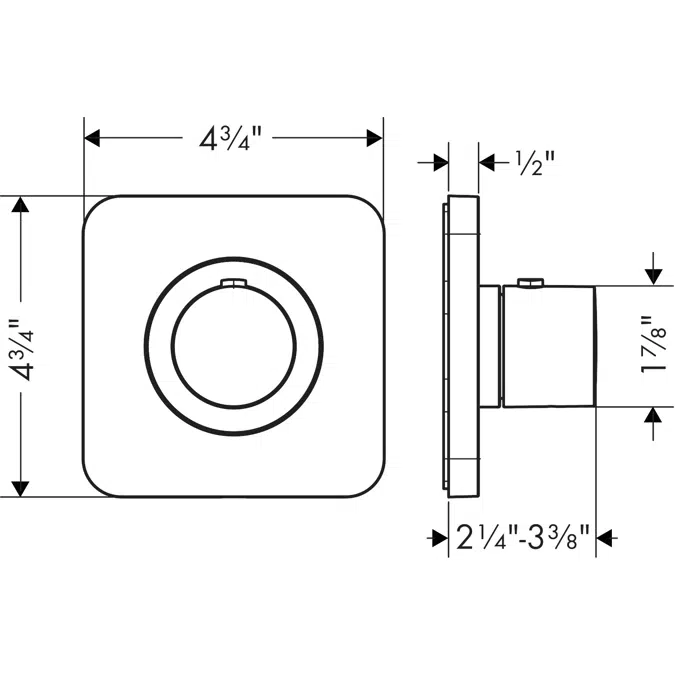 AXOR Citterio E Thermostatic module 120/120 for concealed installation