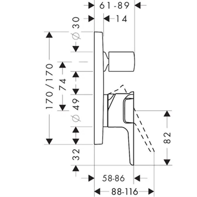 BIM objects - Free download! AXOR Citterio E bath mixer conc.f-set chr ...