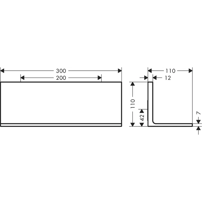 AXOR Universal Rectangular Shelf 300