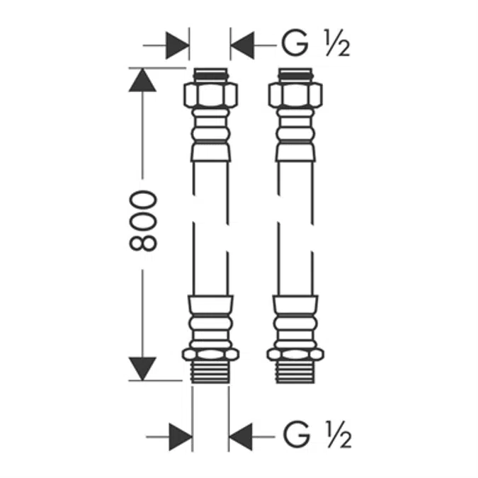 AXOR connection hose set hot/cold f.2-h.TH