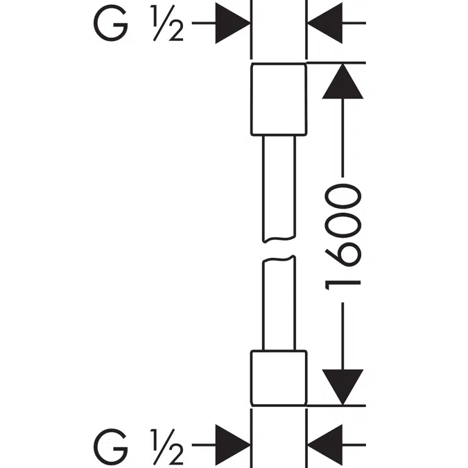 28286XXX AXOR Starck Metal effect shower hose 1.60 m with cylindrical nuts