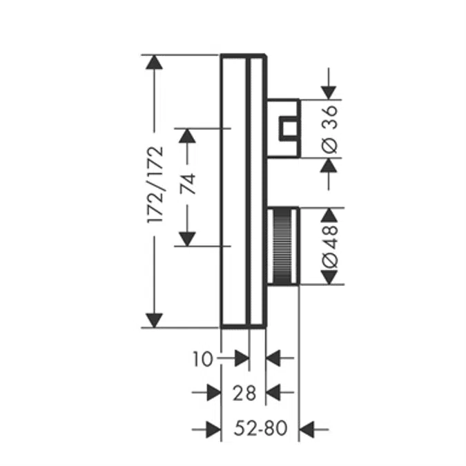 AXOR Edge TH conc. w/shut-off div.diam.cut