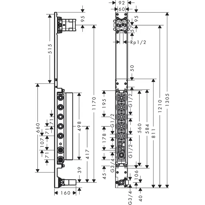 AXOR Starck Basic set for shower panel