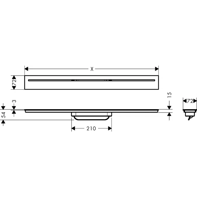 42523CHN AXOR Drain Finish set shower drain 1000