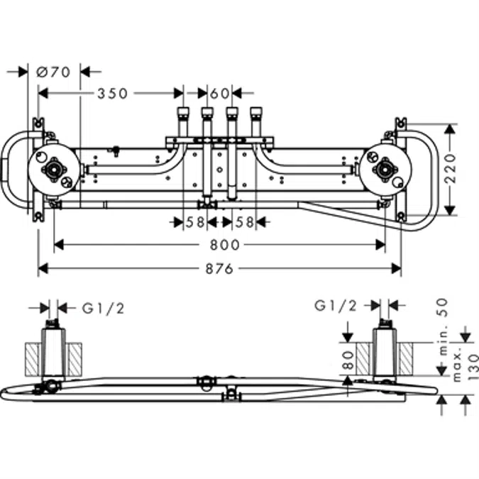 AXOR ShowerHeaven 1200 4jet basic set