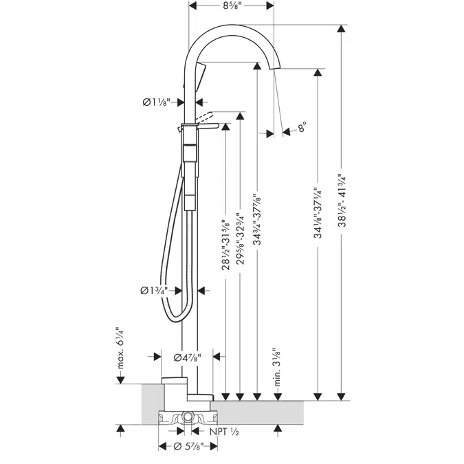 AXOR One Single lever bath mixer floor-standing