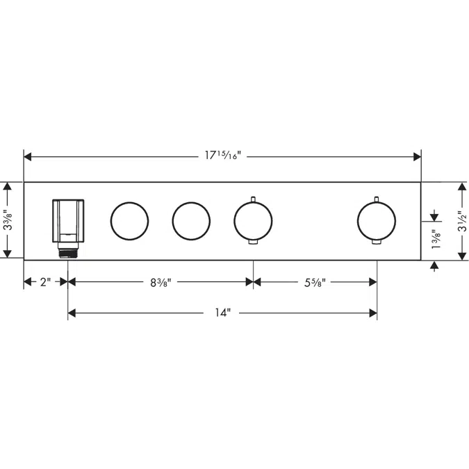 AXOR ShowerSolutions Thermostatic module Select 460/90 for concealed installation for 2 functions