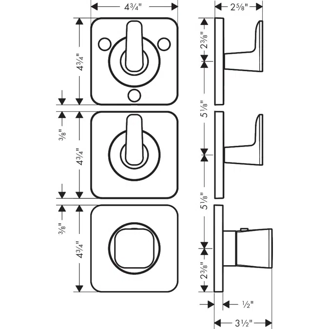 49710USA AXOR Citterio C Thermostatic module 380/120 for concealed installation for 3 functions