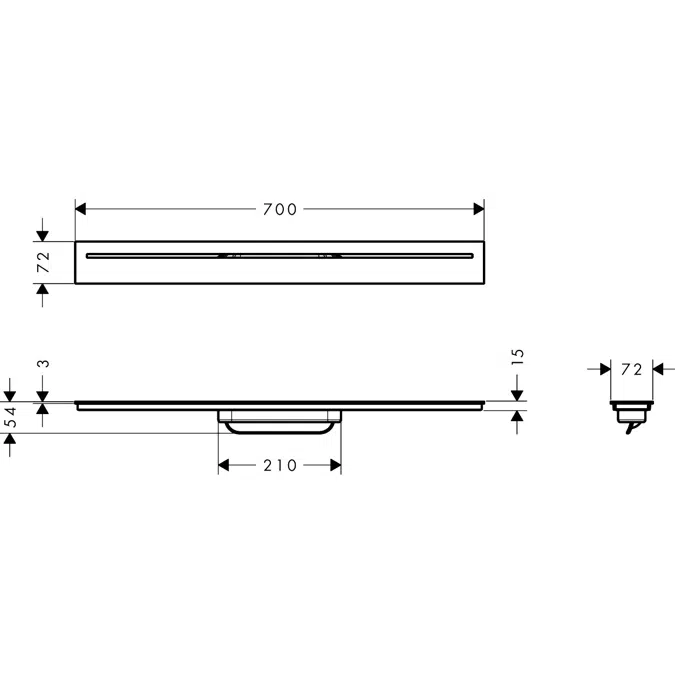 42520CHN AXOR Drain Finish set shower drain 700