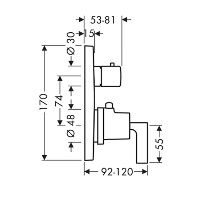 AXOR Citterio therm.conc.FS shut/div.lever