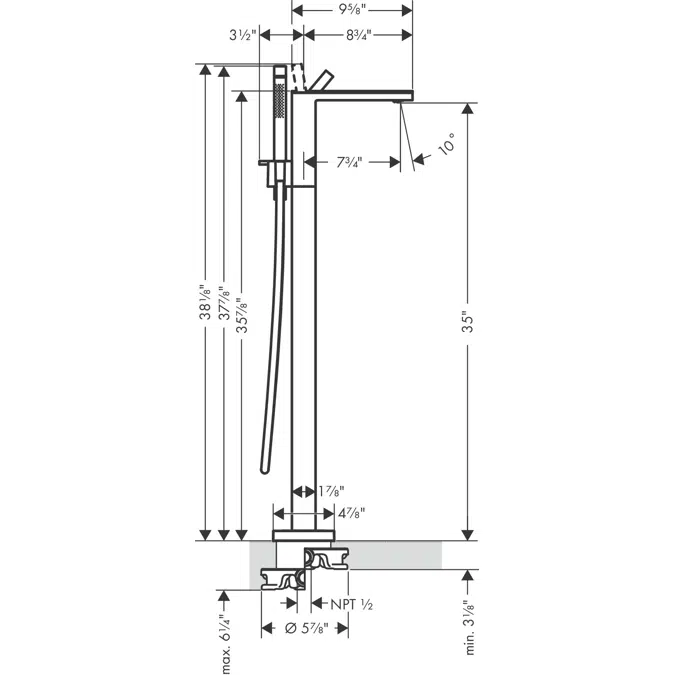 AXOR MyEdition Single lever bath mixer floor-standing