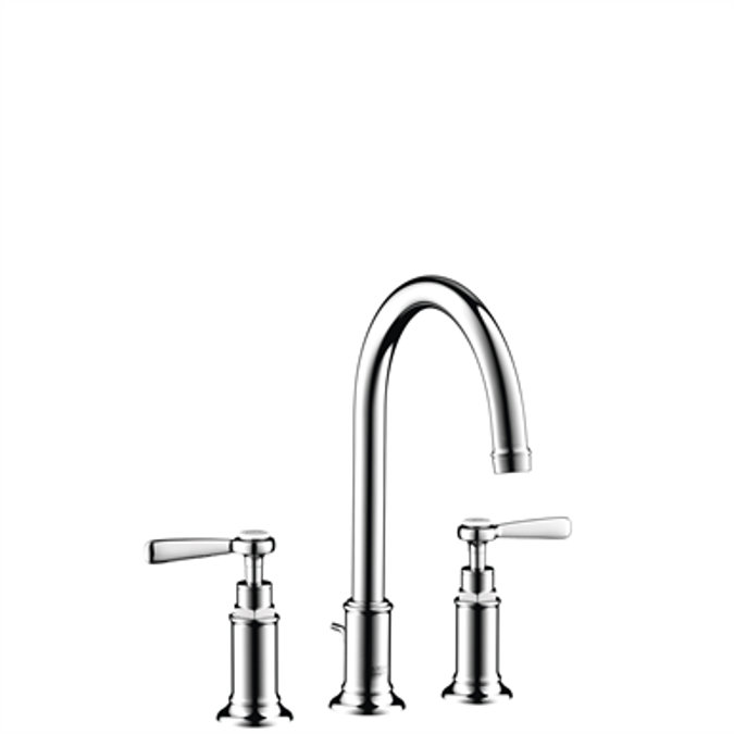 AXOR Montreux 3-hole basin mixer 180 with lever handles and pop-up waste set 16514000