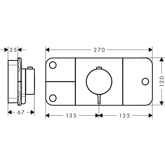 AXOR One Thermostatic module for concealed installation for 3 functions