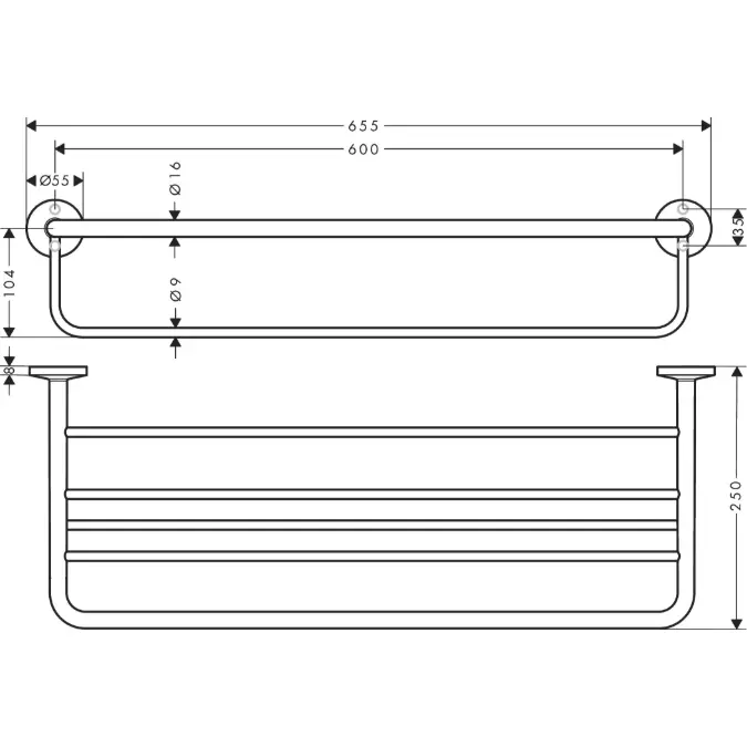 BIM objects - Free download! AXOR Universal Circular Towel rack with ...