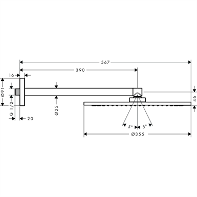 AXOR ShowerSolution 350 1jet wall chrome