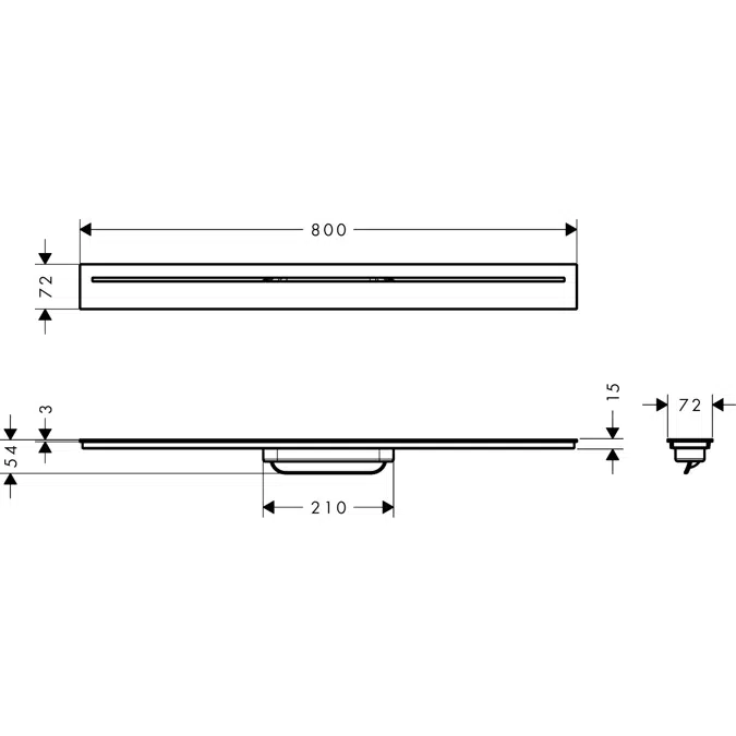 42521CHN AXOR Drain Finish set shower drain 800